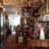 In an antique shop in Haidhausen in Munich there are various pieces of furniture, lamps and home accessories.