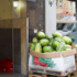 A large carton with many watermelons at a goods receiving point in Munich.