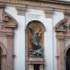 Façade of St Michael's Church in Munich with the figure of the Archangel Michael