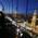 View from the tower of St Peter's Church in Munich in the evening onto the illuminated Marienplatz.