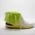 White moccasin with neon green shaft.