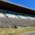 View of the stands at the regatta course in Oberschleißheim in the sunshine.