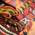 Several colourful and patterned fabrics are ready for purchase in Radspieler store in Munich.