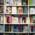 View of bookshelf in the bookshop "Buch und Töne" (Book and Sounds) in Munich