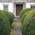 Slab path lined with box trees leading to a stately home in Munich-Bogenhausen