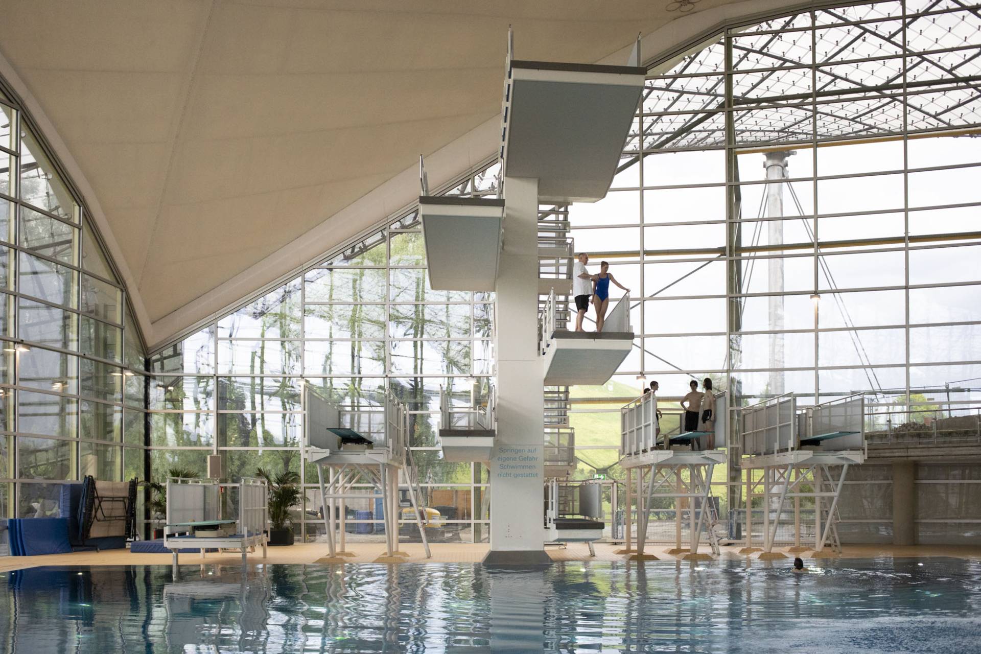 Diving tower in the Olympic swimming hall simply Munich