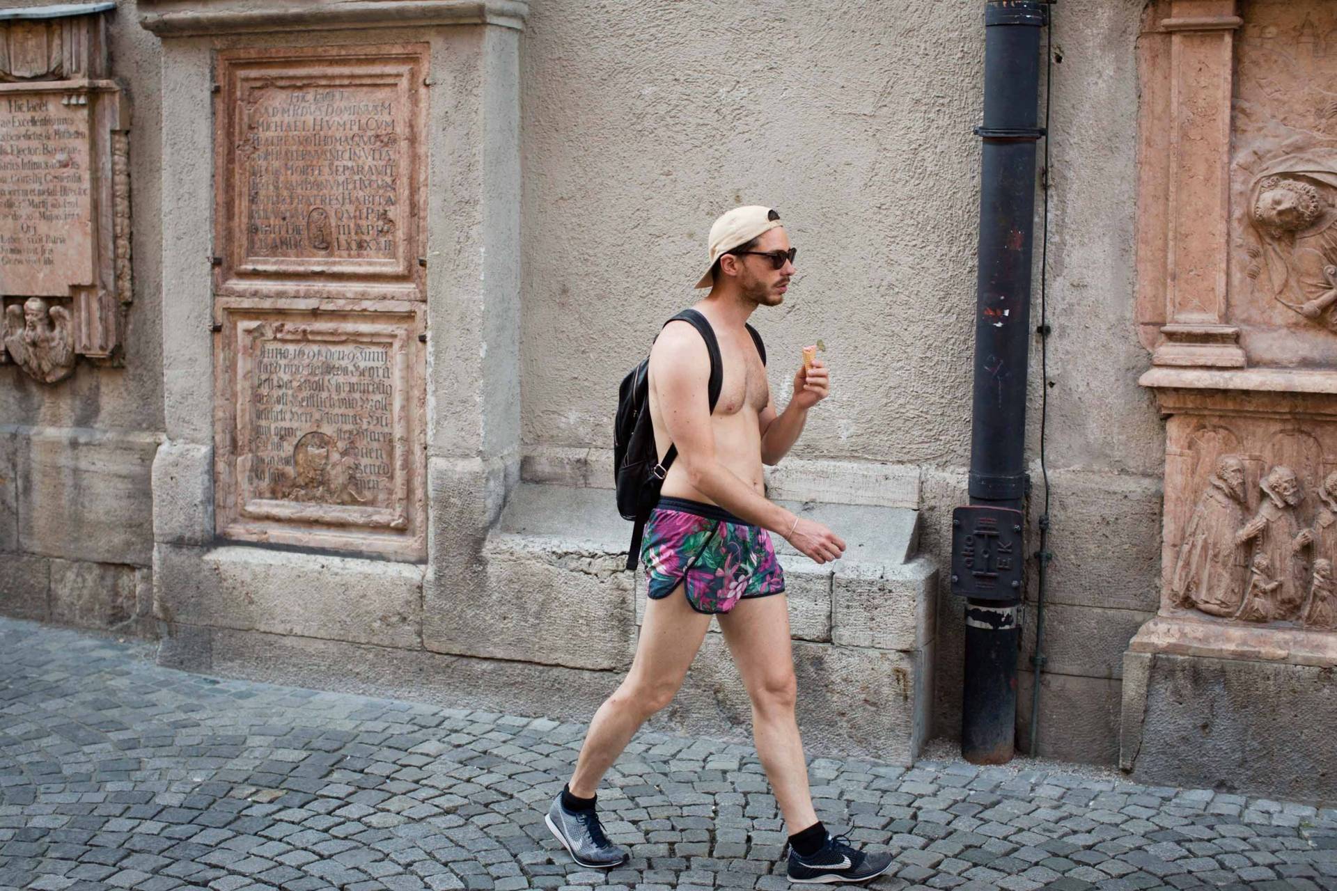 a trip through the city in swimming shorts simply munich
