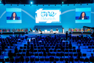 Photo of the plenary at the One Young World Summit 2021 in Munich