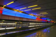 The light work of art Lightway at Munich Airport