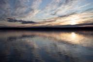 Evening atmosphere with sunset at Ammersee near Munich