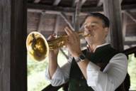 Chapel master Mathias Achatz plays with his band at the Chinese Tower.