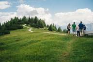 People hiking in the Bavarian Alps.