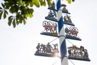 Maypole at Viktualienmarkt in Munich.