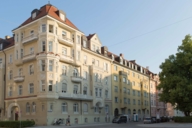 Facade of a building in the Schwabing district in Munich.