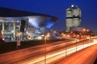 BMW World and BMW Museum illuminated at night