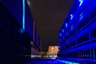 The illuminated Museum Brandhorst in Munich