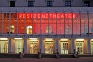 The illuminated Residenztheater in Munich late in the evening.