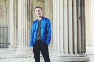 Young man at Königsplatz in Munich.