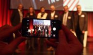 A smartphone taking pictuers at Tourism Day in Munich