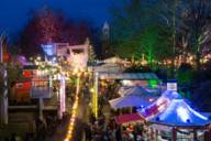 View of the Christmas market at Münchner Freiheit.