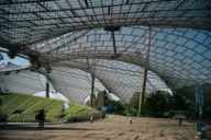 Inside the stadion at Olympiapark in Munich.