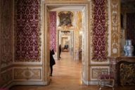 Chambres riches avec revêtements muraux et stuc dans la Résidence de Munich.