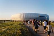People on their way to Allianz Arena in Munich