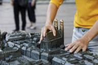 Model of the city of Munich to feel and see at the Frauenkirche.