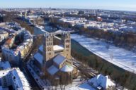 The St. Maximilian Church on the Isar in winter in Munich