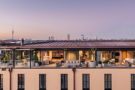 View of the Penthouse Garden Suite in Munich.