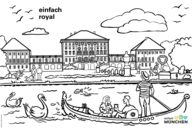 Black and white illustration of Nymphenburg Palace
