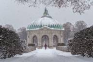 The Temple of Diana in the Hofgarten in Munich in winter.