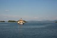 Boat on the Herrenchiemsee in the hinterland of Munich.