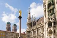 Mariensäule in front of the Neue Rathaus at Marienplatz in Munich.