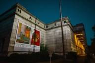 The museum Haus der Kunst in Munich during nighttime