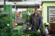 The chef from restaurant Broeding shopping in the Grossmarkthalle in Munich