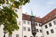 View of the Affentürmchen in the Alter Hof in the centre of Munich.