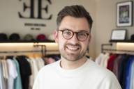 Fabio Di Salvo smiles in the Enzo Escoba brand shop.