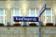 Two street signs in Munich marking the corner of Kaufingerstraße and Liebfrauenstraße.