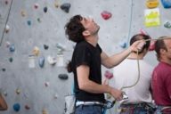 People in a climbing hall in Munich.