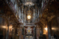 View into the interior of the baroque Asam church.