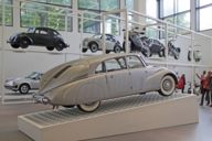 Oldtimers on display in the Pinakothek der Moderne in Munich.