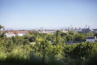 View of the city of Munich from the hill in Luitpold Park.