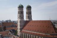 The Frauenkirche with its two towers and red tiled roof