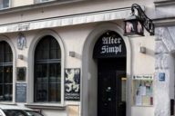 Facade of the pub Alter Simpl in the district Maxvorstadt in Munich.