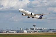 An airplane starts at Munich airport