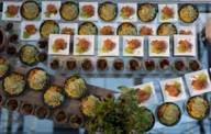 Selection of different vegan dishes on one table.
