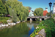 Idyll at the bridge over the river Amper in Fürstenfeldbruck