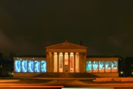 A light projection at the Antikensammlung in Munich