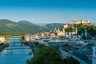 Panoramic view of Salzburg in Austria.